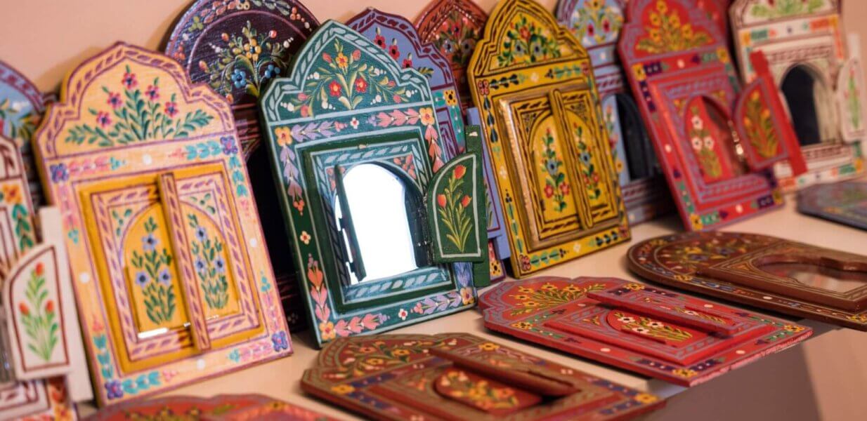 מראות מרוקאיות צבעוניות חנות גלריה
